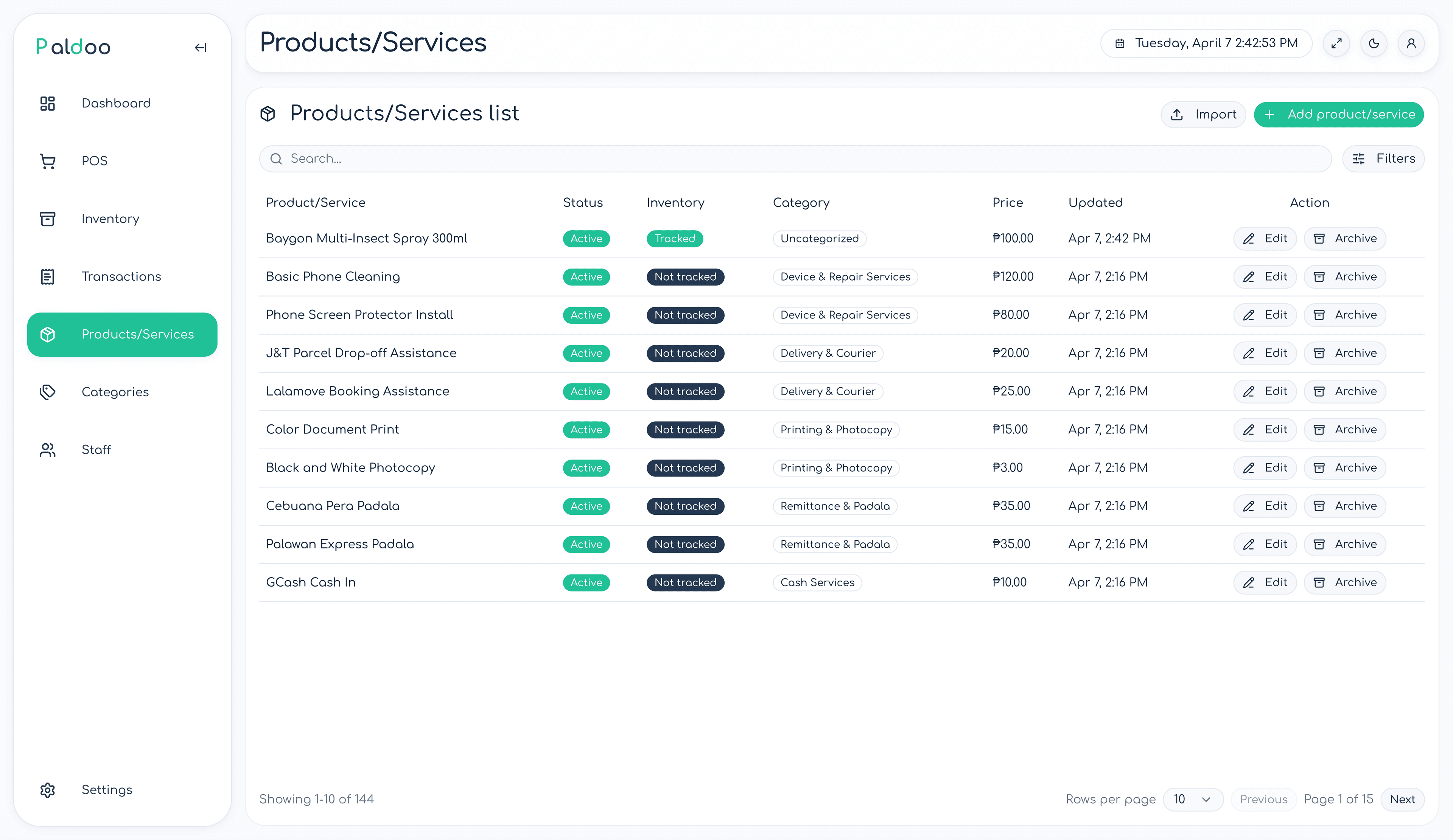 Products & services